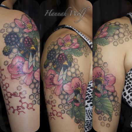 Tattoos - flowers and hexagons - 116310